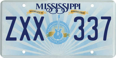 MS license plate ZXX337