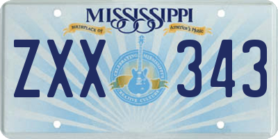 MS license plate ZXX343