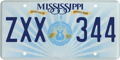 MS license plate ZXX344