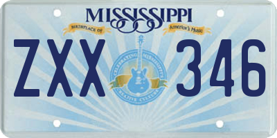 MS license plate ZXX346