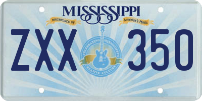 MS license plate ZXX350