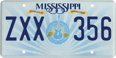 MS license plate ZXX356