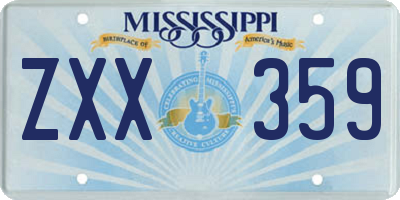 MS license plate ZXX359