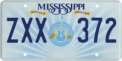 MS license plate ZXX372