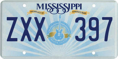 MS license plate ZXX397