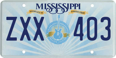 MS license plate ZXX403