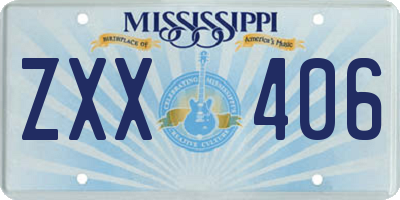 MS license plate ZXX406