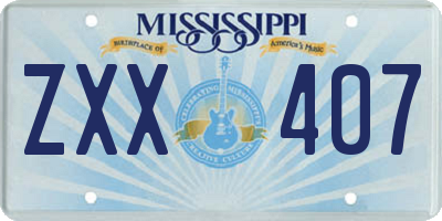 MS license plate ZXX407