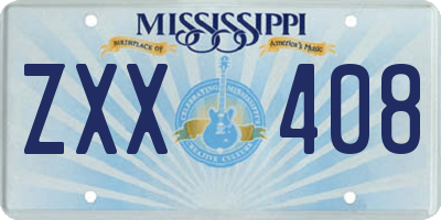 MS license plate ZXX408