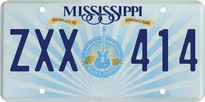 MS license plate ZXX414