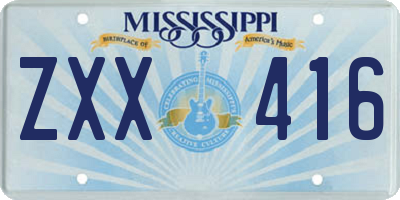 MS license plate ZXX416