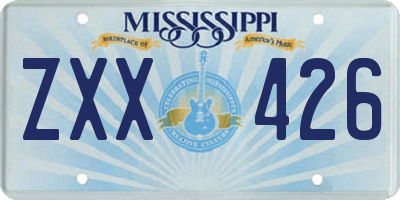 MS license plate ZXX426