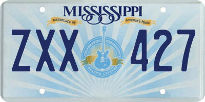 MS license plate ZXX427