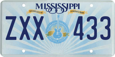 MS license plate ZXX433