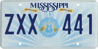 MS license plate ZXX441