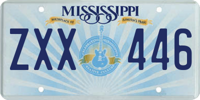 MS license plate ZXX446