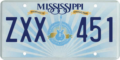 MS license plate ZXX451