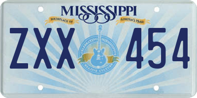 MS license plate ZXX454