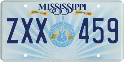 MS license plate ZXX459