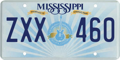 MS license plate ZXX460