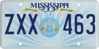 MS license plate ZXX463