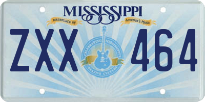 MS license plate ZXX464