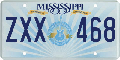 MS license plate ZXX468