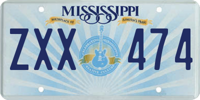 MS license plate ZXX474