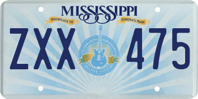 MS license plate ZXX475
