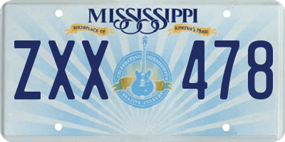 MS license plate ZXX478