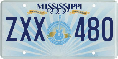 MS license plate ZXX480