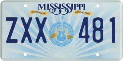 MS license plate ZXX481