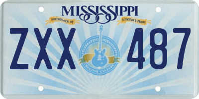 MS license plate ZXX487