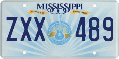 MS license plate ZXX489