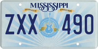 MS license plate ZXX490