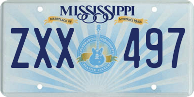 MS license plate ZXX497