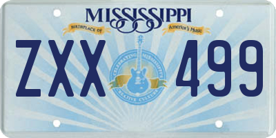 MS license plate ZXX499