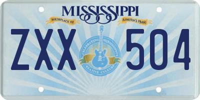 MS license plate ZXX504