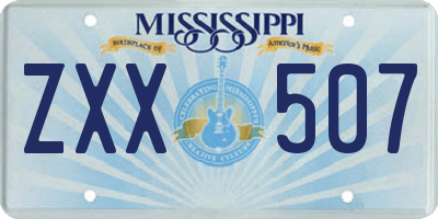 MS license plate ZXX507
