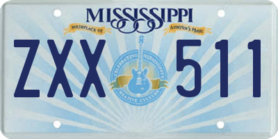 MS license plate ZXX511
