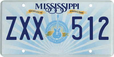 MS license plate ZXX512