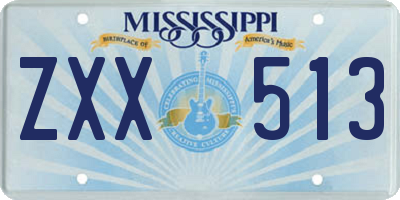 MS license plate ZXX513