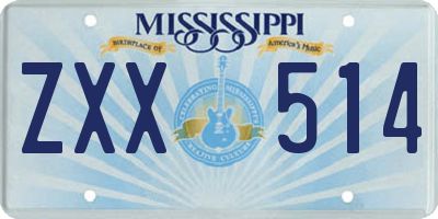 MS license plate ZXX514