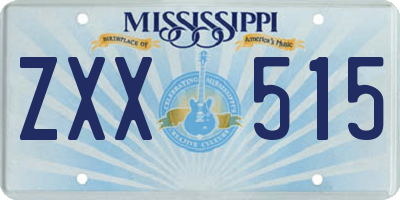 MS license plate ZXX515
