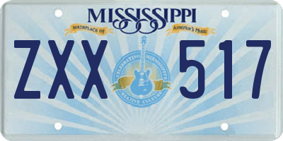 MS license plate ZXX517