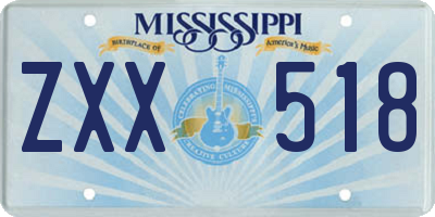 MS license plate ZXX518