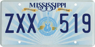 MS license plate ZXX519