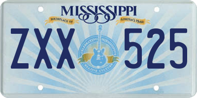 MS license plate ZXX525
