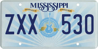 MS license plate ZXX530
