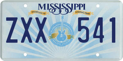 MS license plate ZXX541